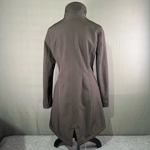 Eliza J Jacket Women’s XS Trench Coat Midi Classic Preppy Fleece Lined Zip Black - Picture 3 of 15